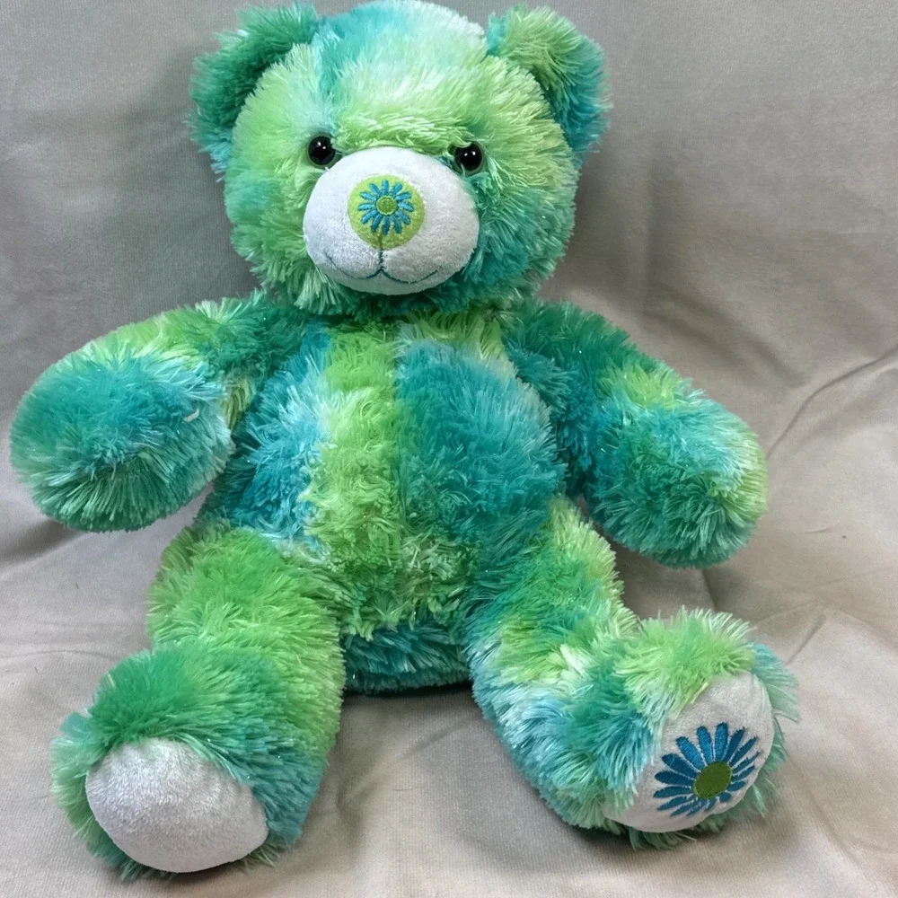 Build A Bear Summer Daisy Flower Plush Toy Blue Green Sparkle 15